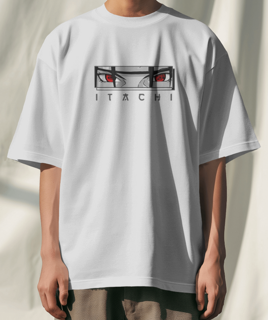 Itachi Uchiha 🔴 Mangekyō Sharingan Oversized Tee (Front & Back Print) 👕 | The Scorpion Originals