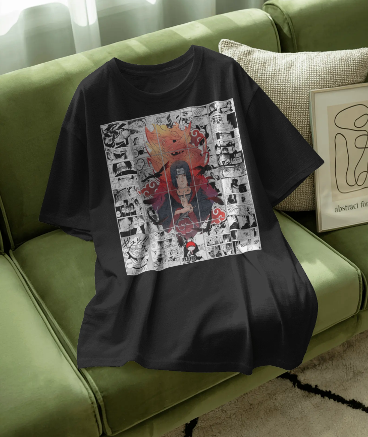Naruto Itachi Uchiha 🔥 Akatsuki Manga Panel Oversized Tee 👕 | The Scorpion Originals