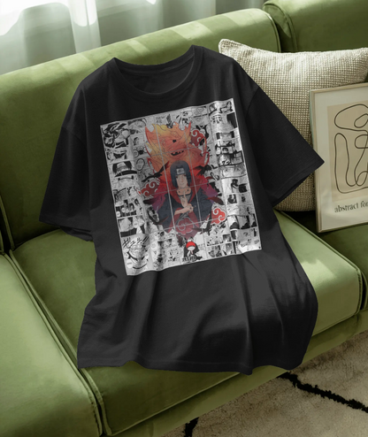 Naruto Itachi Uchiha 🔥 Akatsuki Manga Panel Oversized Tee 👕 | The Scorpion Originals