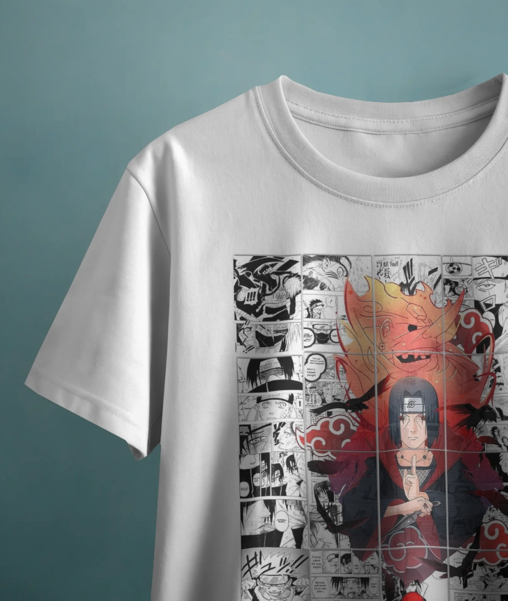 Naruto Itachi Uchiha 🔥 Akatsuki Manga Panel Oversized Tee 👕 | The Scorpion Originals