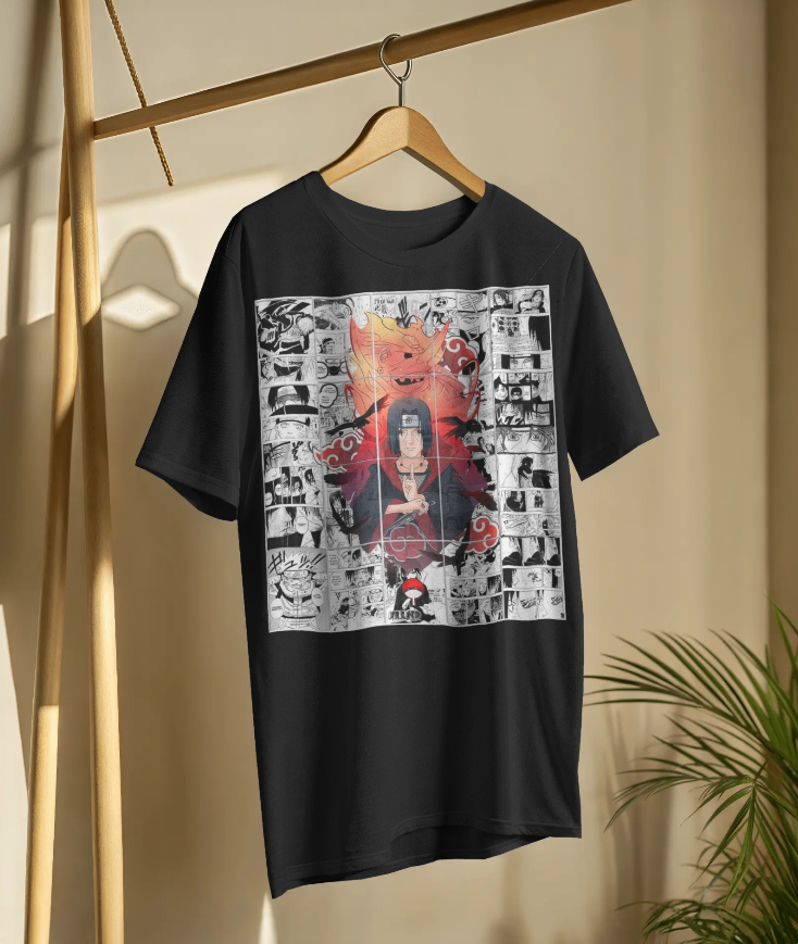 Naruto Itachi Uchiha 🔥 Akatsuki Manga Panel Oversized Tee 👕 | The Scorpion Originals