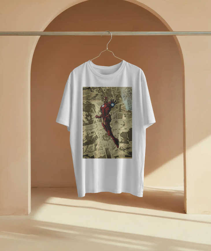 Marvel Iron Man ⚙️ Retro Comic Blast Oversized Tee 👕 | The Scorpion Originals