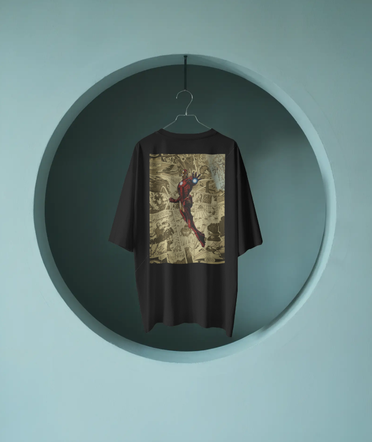 Marvel Iron Man ⚙️ Retro Comic Blast Oversized Tee 👕 | The Scorpion Originals