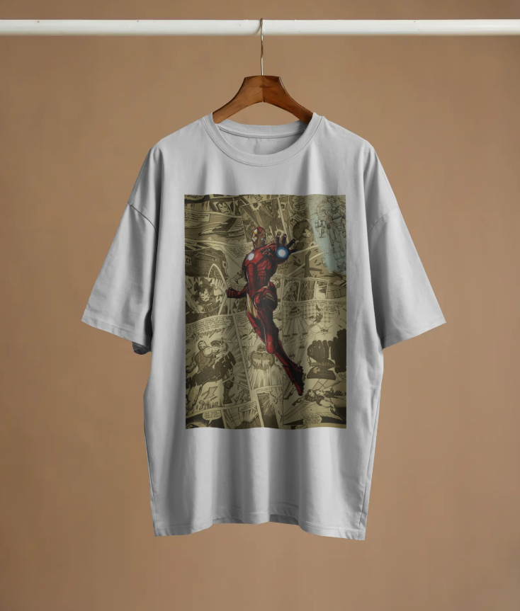 Marvel Iron Man ⚙️ Retro Comic Blast Oversized Tee 👕 | The Scorpion Originals