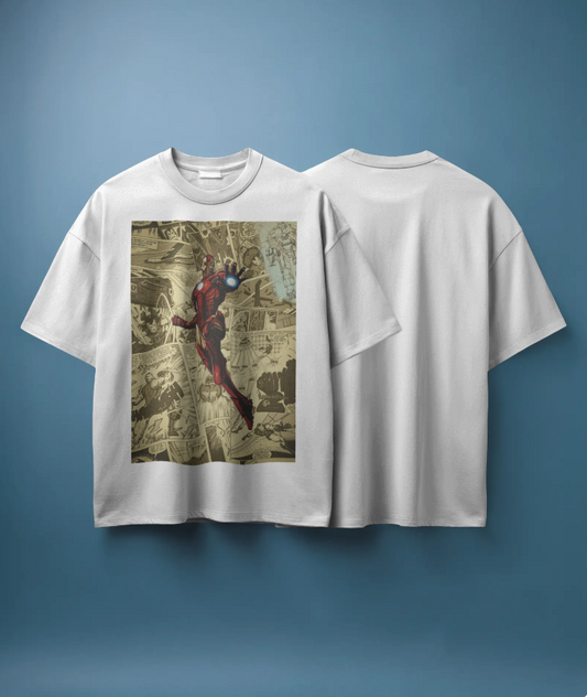 Marvel Iron Man ⚙️ Retro Comic Blast Oversized Tee 👕 | The Scorpion Originals