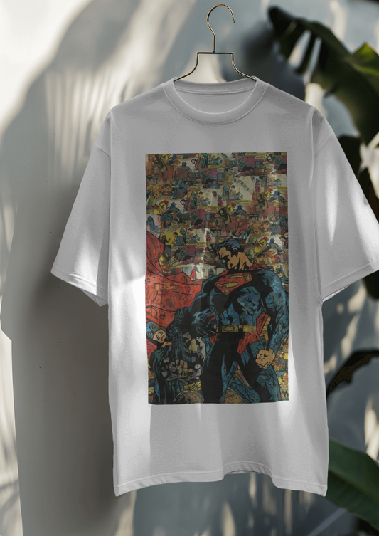 DC Superman 🦸‍♂️ Retro Comic Collage Oversized Tee 👕 | The Scorpion Originals