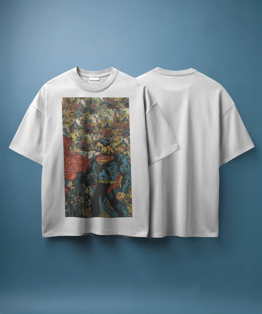 DC Superman 🦸‍♂️ Retro Comic Collage Oversized Tee 👕 | The Scorpion Originals