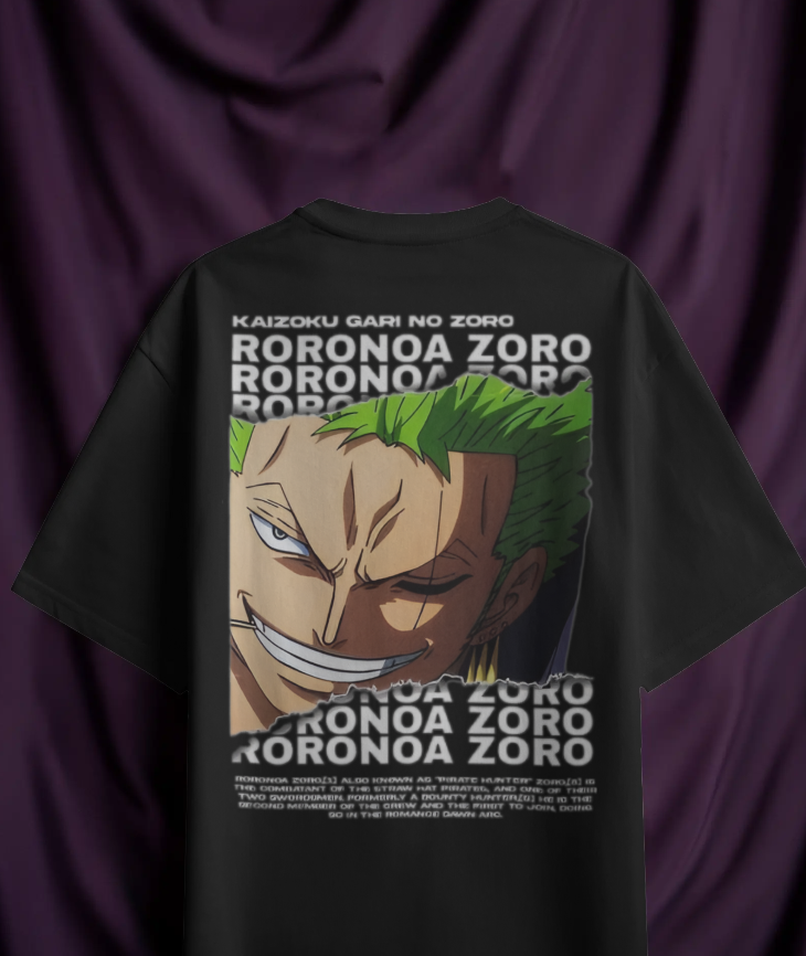 Roronoa Zoro Oversized Anime Tee – Triple Sword Style Edition by The Scorpion Originals ⚔️🦂