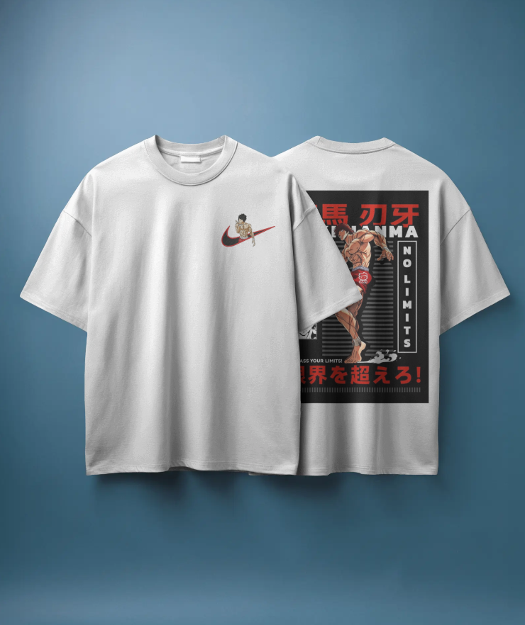Baki Hanma “NO LIMITS” Oversized Tee | The Scorpion Originals 🦂🔥
