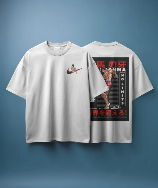 Baki Hanma “NO LIMITS” Oversized Tee | The Scorpion Originals 🦂🔥