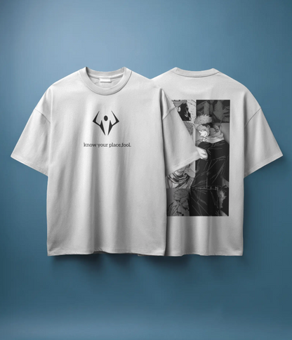 "Know Your Place" – Sukuna Manga Panel Oversized Tee | Jujutsu Kaisen Inspired 🖤