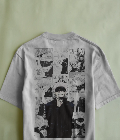 “Jujutsu Kaisen Manga Collage” Oversized Tee | Gojo x Yuji Edition 🌀🖤