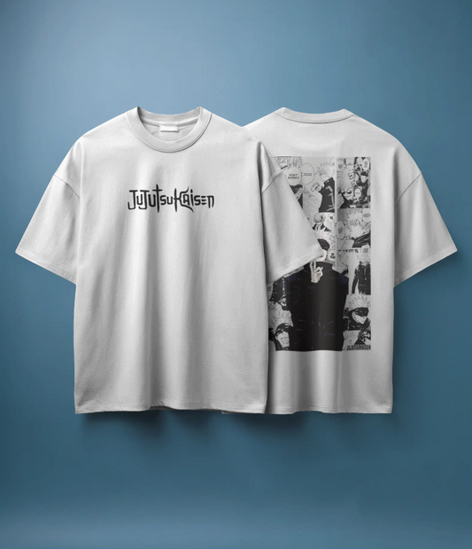 “Jujutsu Kaisen Manga Collage” Oversized Tee | Gojo x Yuji Edition 🌀🖤