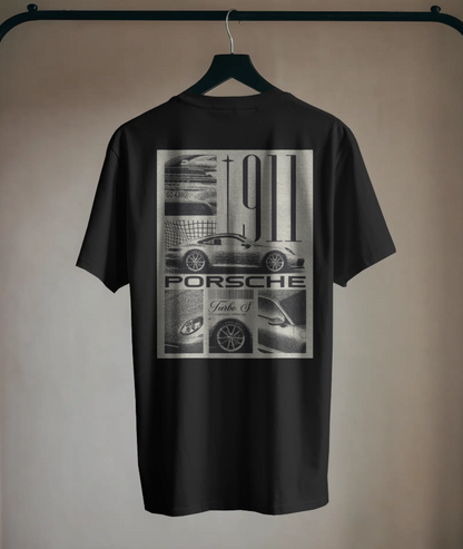 Porsche 911 Retro Graphic Tee – Black 🖤 & Navy Blue 💙 Edition