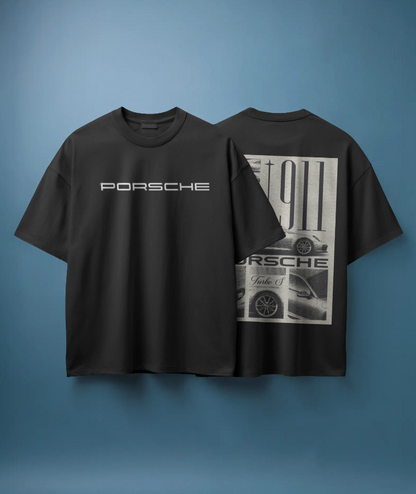 Porsche 911 Retro Graphic Tee – Black 🖤 & Navy Blue 💙 Edition