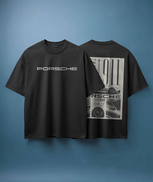 Porsche 911 Retro Graphic Tee – Black 🖤 & Navy Blue 💙 Edition