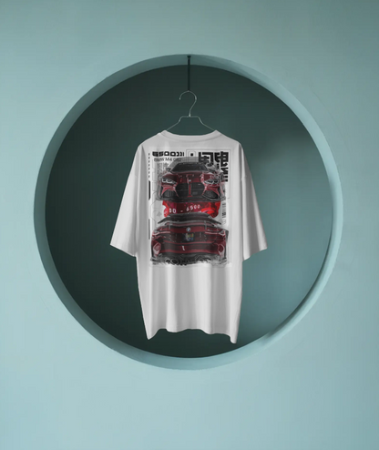 Oversized BMW M4 G82 Performance Tee – Black 🖤 & White ⚪ Edition