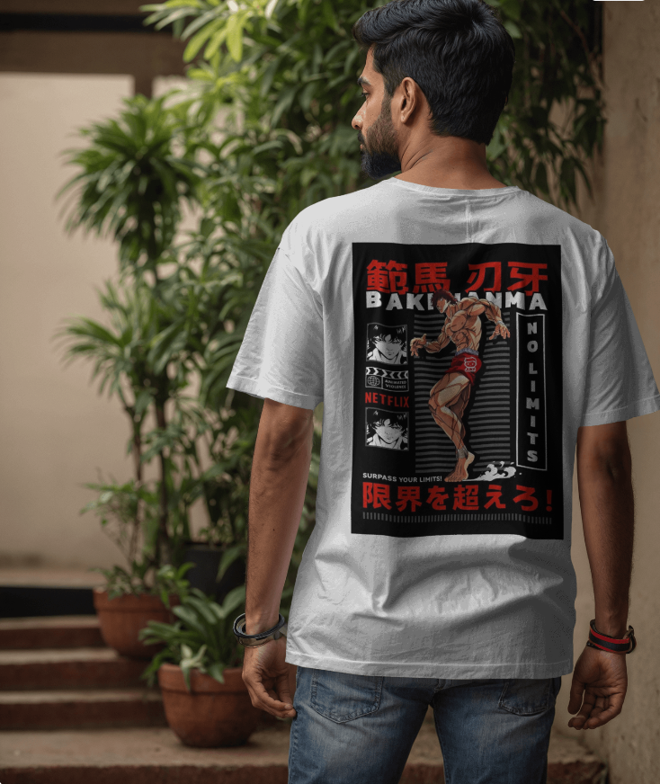 Baki Hanma “NO LIMITS” Oversized Tee | The Scorpion Originals 🦂🔥