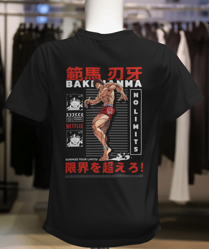 Baki Hanma “NO LIMITS” Oversized Tee | The Scorpion Originals 🦂🔥