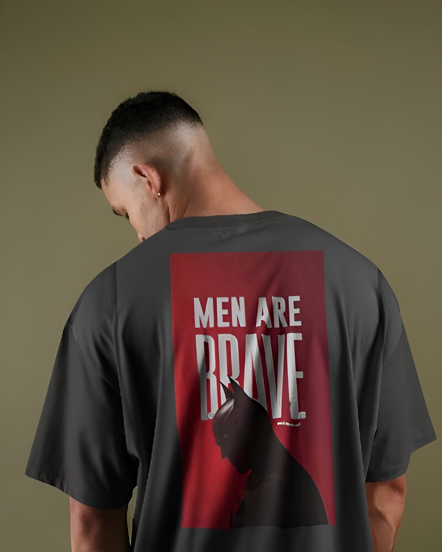 "Man Are Brave" Bold Print T-Shirt – Premium Cotton, Oversized Fit